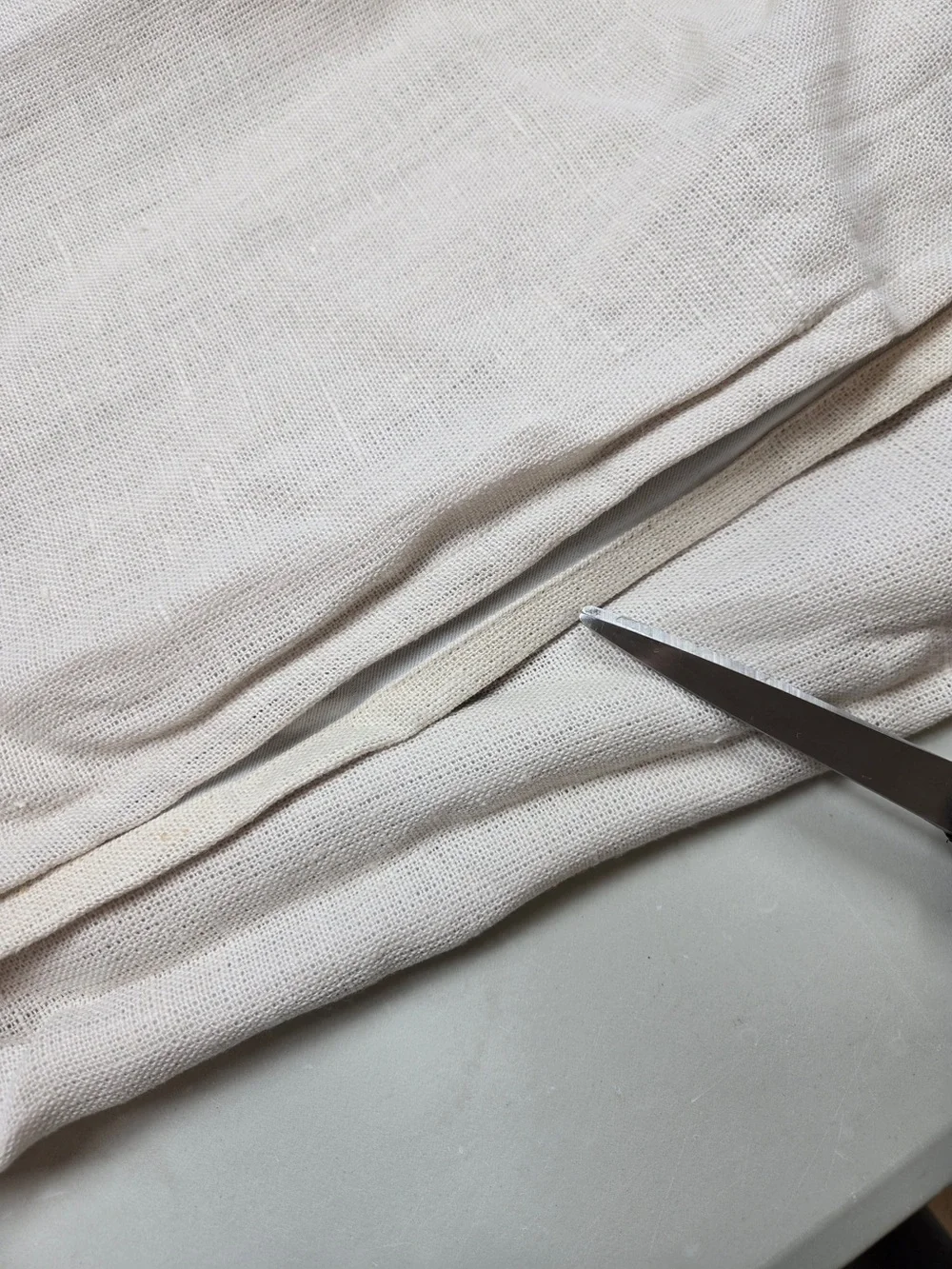 QUINCE Set 2 48x84 Heavyweight European Linen Room Darkening Curtains Sand 0205